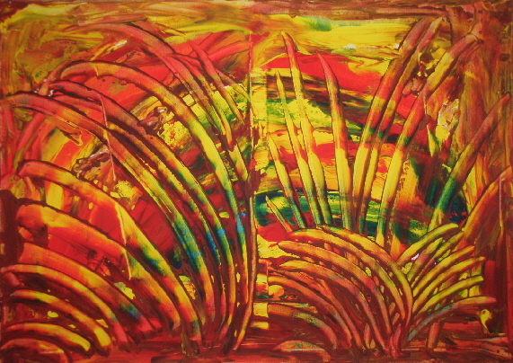 RAIN>FOREST - 05 - sunset- Acryl auf Lwd - 2025 - 50 x 70 cm